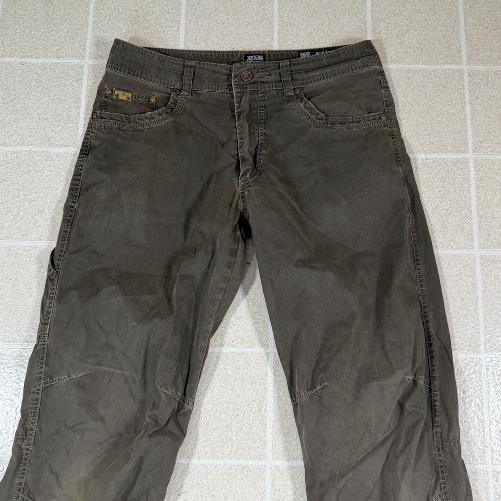 Kuhl Revolvr Pants Mens 32x34 Khaki Green Utility Cargo Stretch Hiking Workwear - Picture 2 of 11